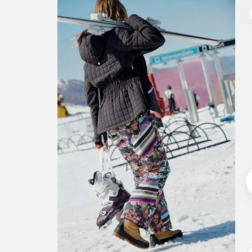 Free People XS New FREE PEOPLE Bunny Slope Printed Ski Pants and the Jacket